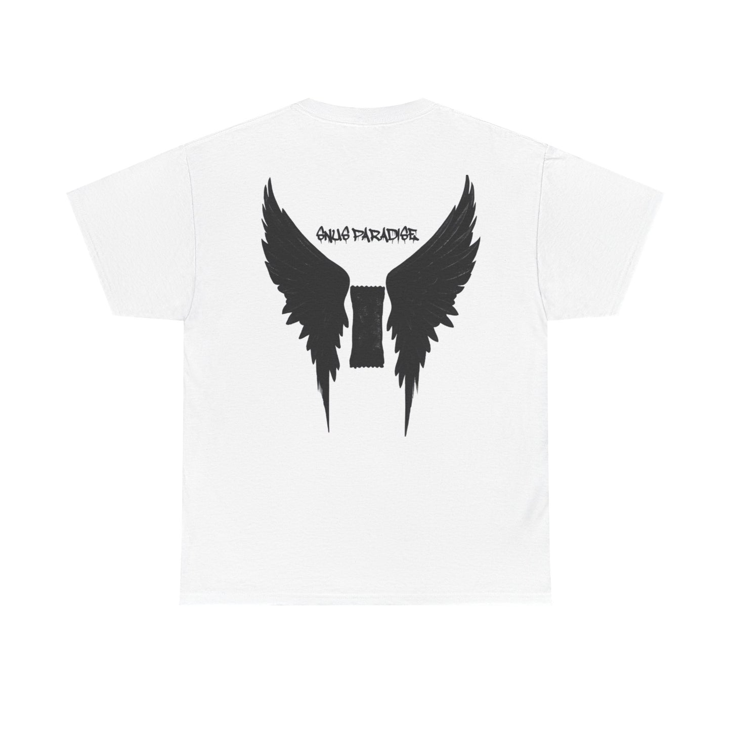Unisex Heavy Cotton Tee with Angel Wing Snus Design