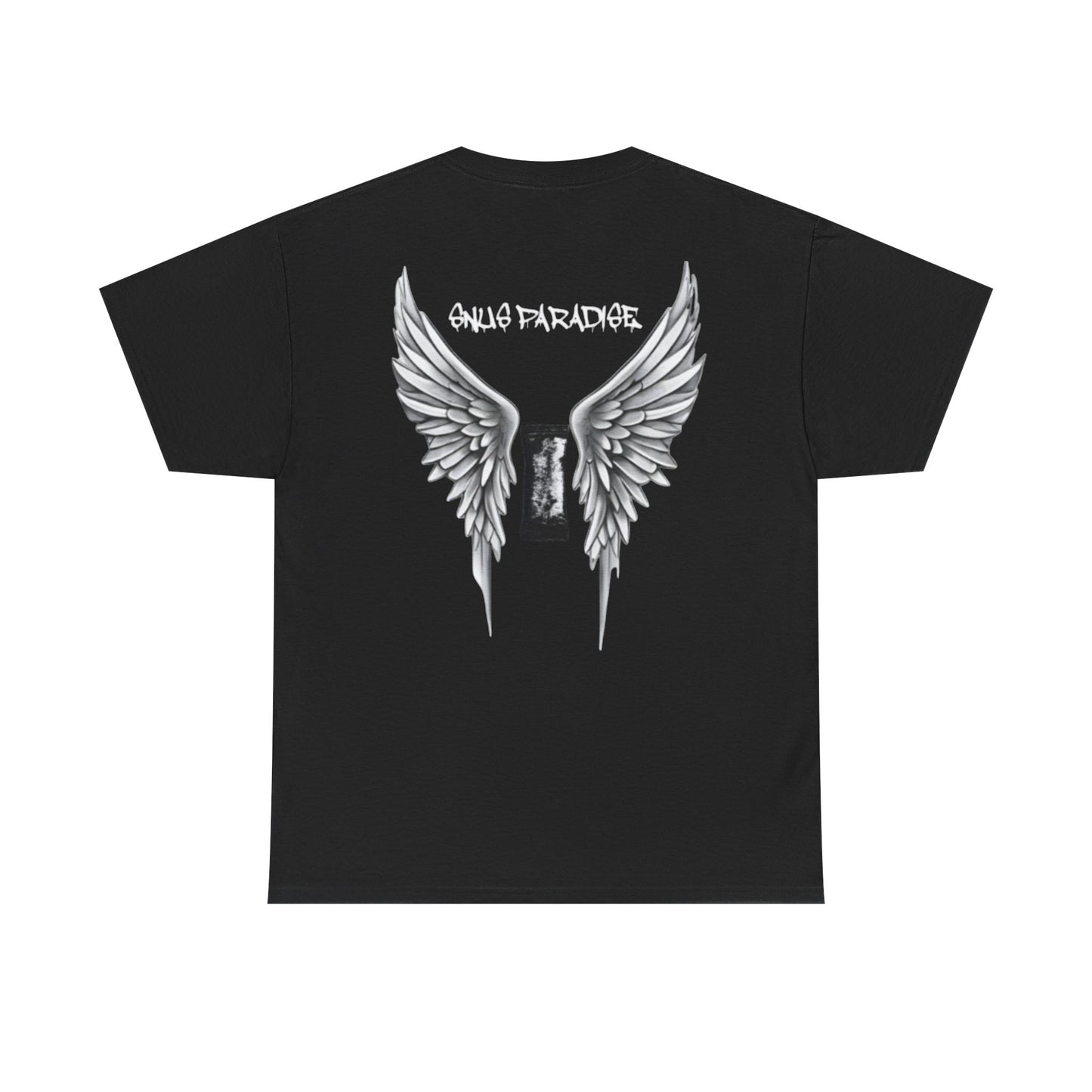 Unisex Heavy Cotton Tee with Angel Wing Snus Design