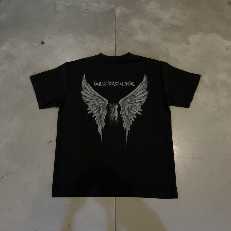 Unisex Heavy Cotton Tee with Angel Wing Snus Design