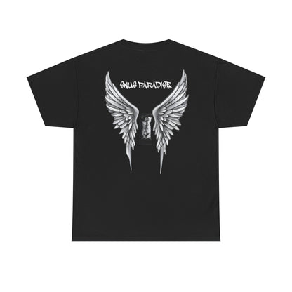 Unisex Heavy Cotton Tee with Angel Wing Snus Design