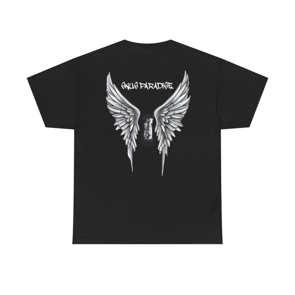 Unisex Heavy Cotton Tee with Angel Wing Snus Design